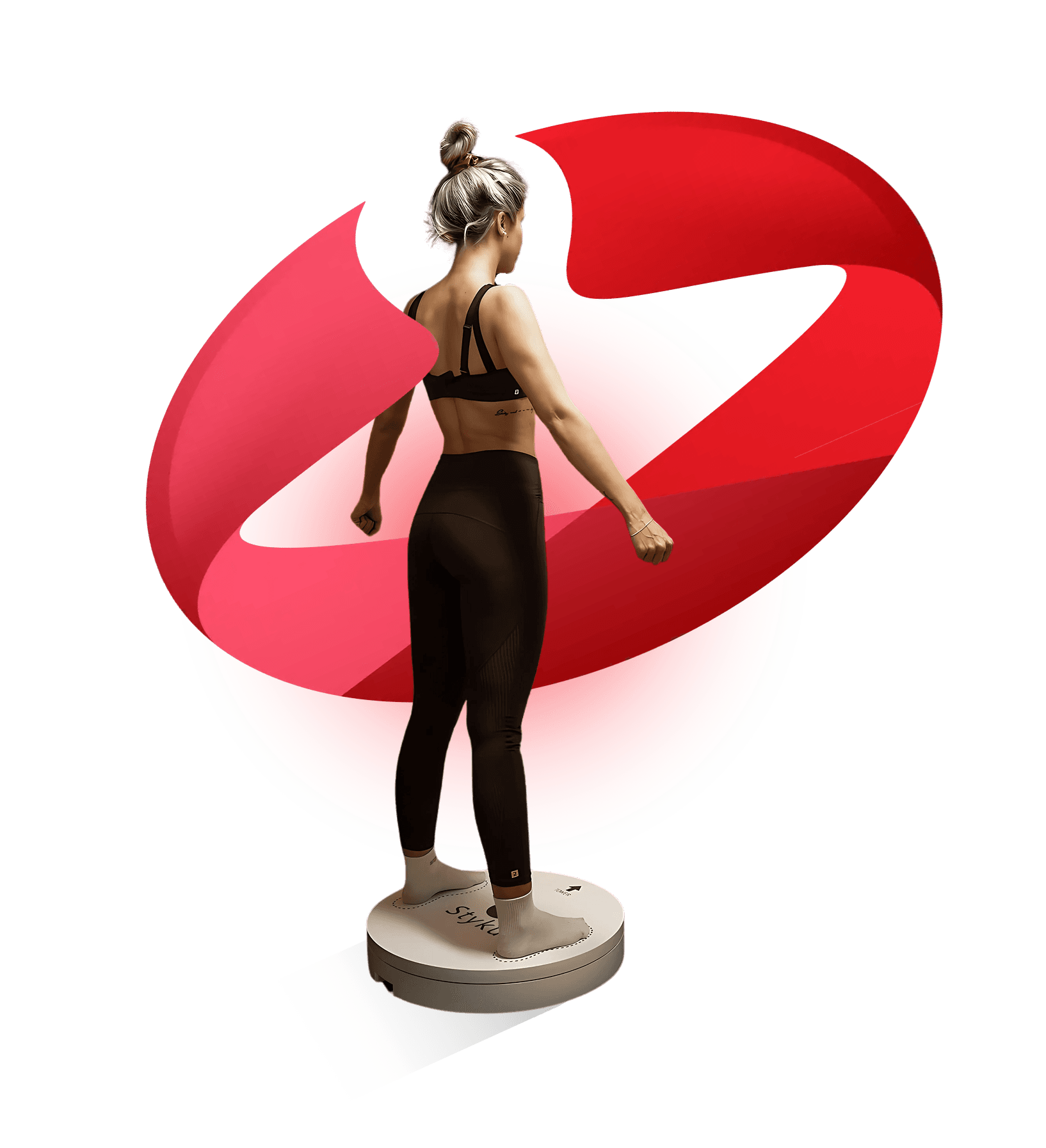 Client standing on the Styku rotating scan platform